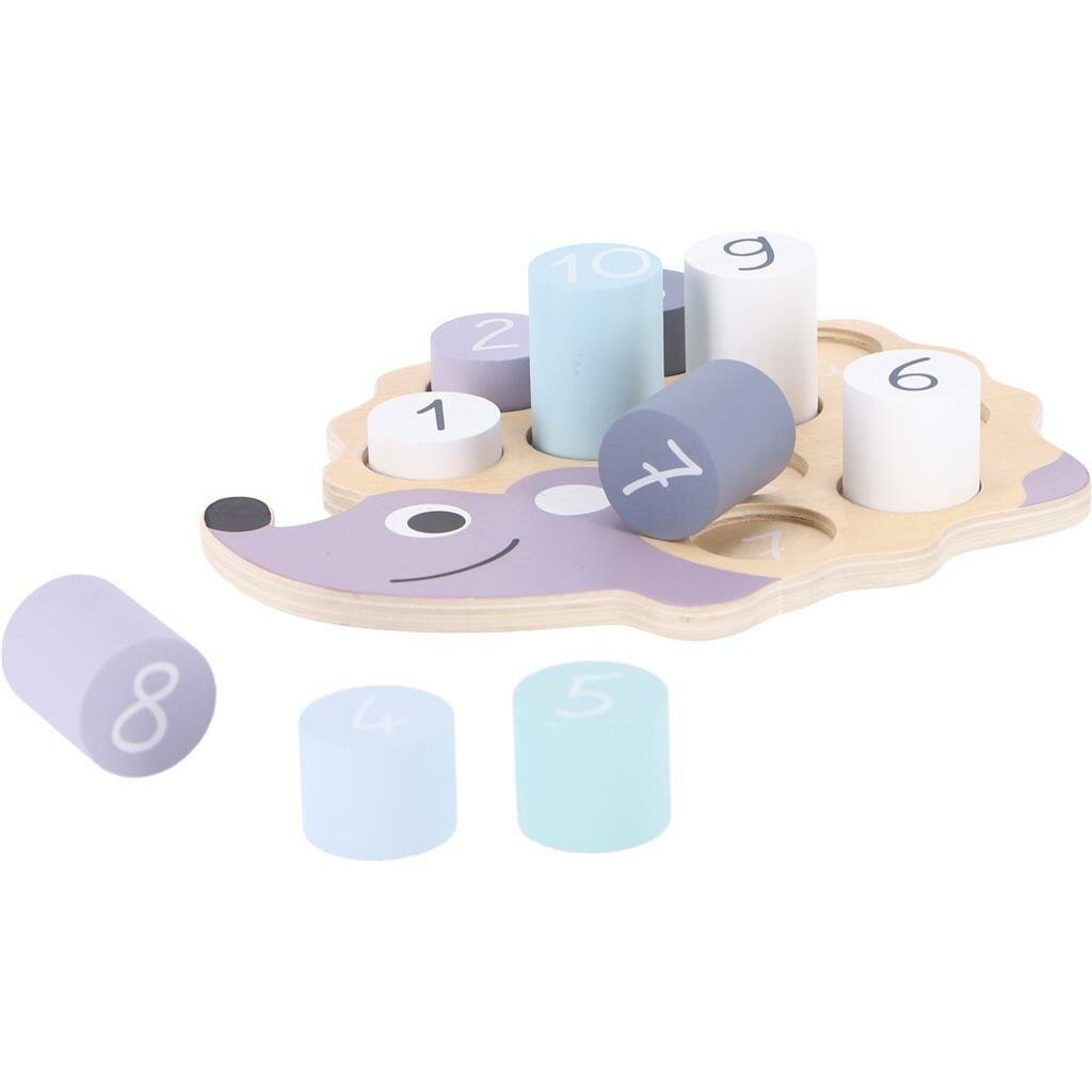 Jipy Houten Legpuzzel Egeltje 10 Stukjes Paars/Blauw