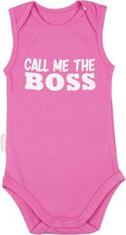 frogs and dogs romper call me the boss pink 