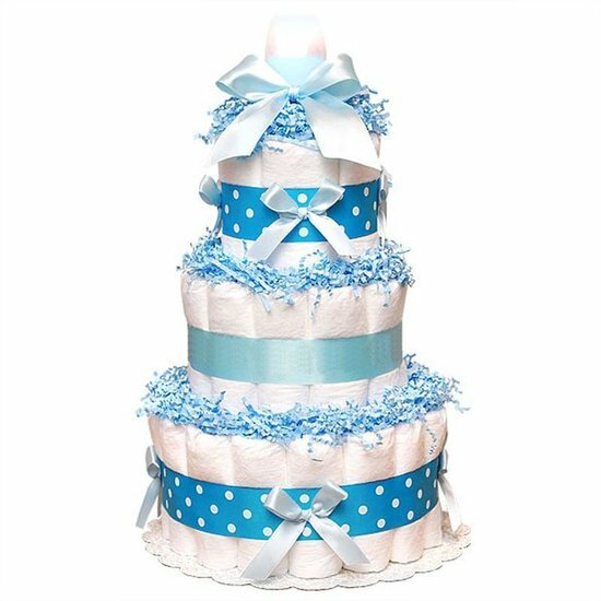 Luiertaart   blauw of roze 3 lagen 