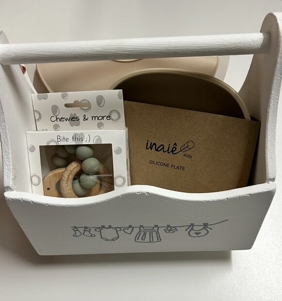 🍼 Luxe Kraamcadeau Baby &ndash; Siliconen Bord, Bijtring &amp; Slab | Momtobee