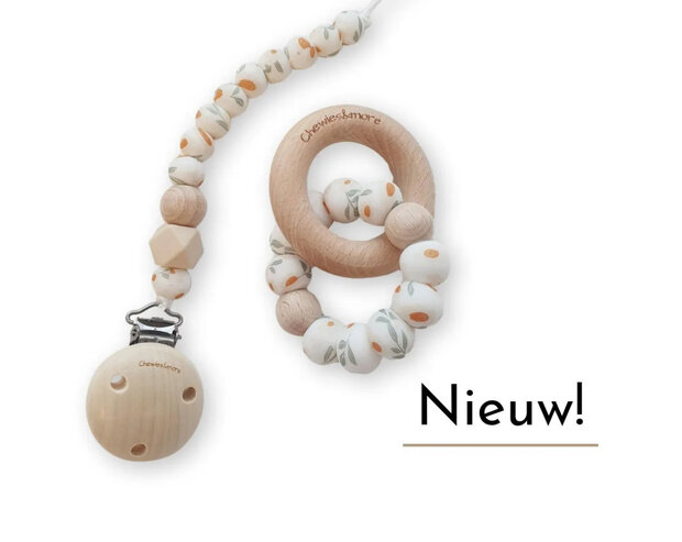 Set speenkoord &amp; bijtring &ndash; Flowers 🍊 | Chewies &amp; More x MomToBee