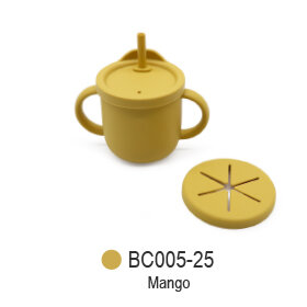 Inaie Complete Siliconen Maaltijdset &ndash; Mango | Bord, Kom, Beker, Slab &amp; Bestek &ndash; BPA-vrij